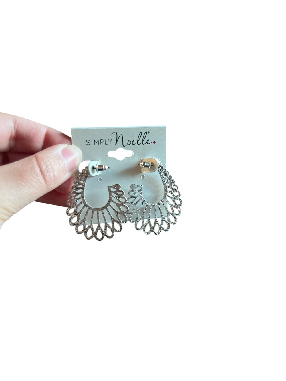 Simply Noelle Statement Earring Bundle 3 Pairs Silver Gold Wood NWT - Picture 2 of 6